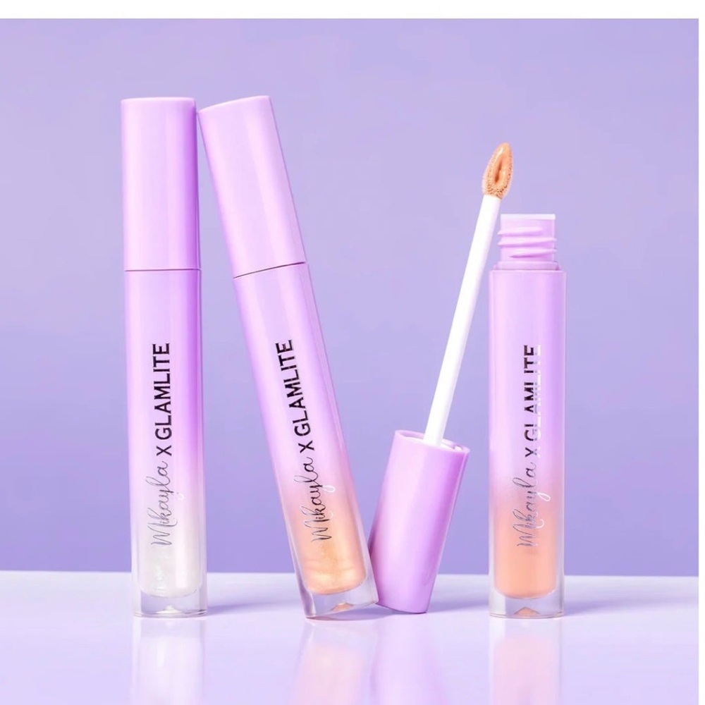 MIKAYLA X GLAMLITE LIP GLOSS SET of 3 New in Box